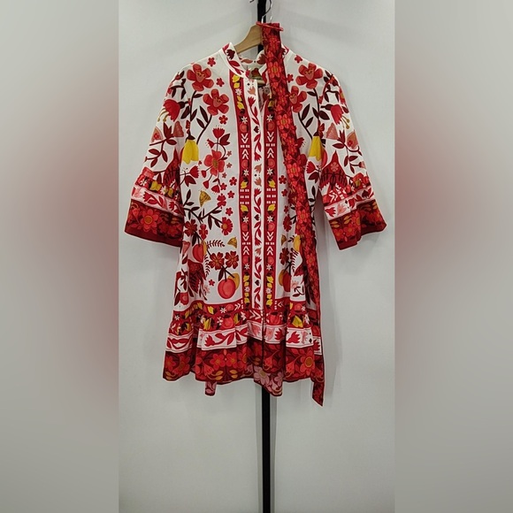 FARM Rio Romantic Orchard Print Cotton - Red and White Mini Dress - Picture 8 of 10